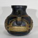 Terracotta vase anthracite and golden 1900