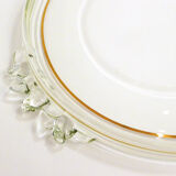 Plat rond 1940' anses fleurs