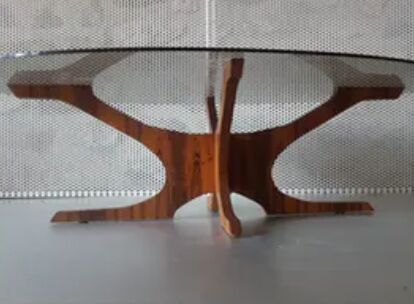 Table basse palissandre vintage Hugues Poignant