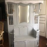 Magnificent mirrored bench-chest cloakroom