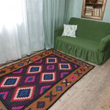 Handwoven vintage Romanian carpet 234x138cm