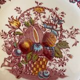 Royal Tudor English earthenware plate with Fruits&Flowers decor