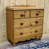 Commode anglaise en sapin de la fin du XIXème, 4 tiroirs