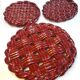 Trifle and 2 bottle coasters, woven ceramic
