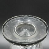 Early 20th century Bohemian vase in engraved crystal with castle and deer motifs