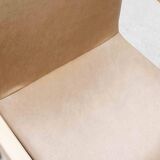 Kembo armchair in brown leatherette and beech