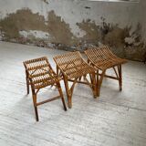 Set 3 rattan stools