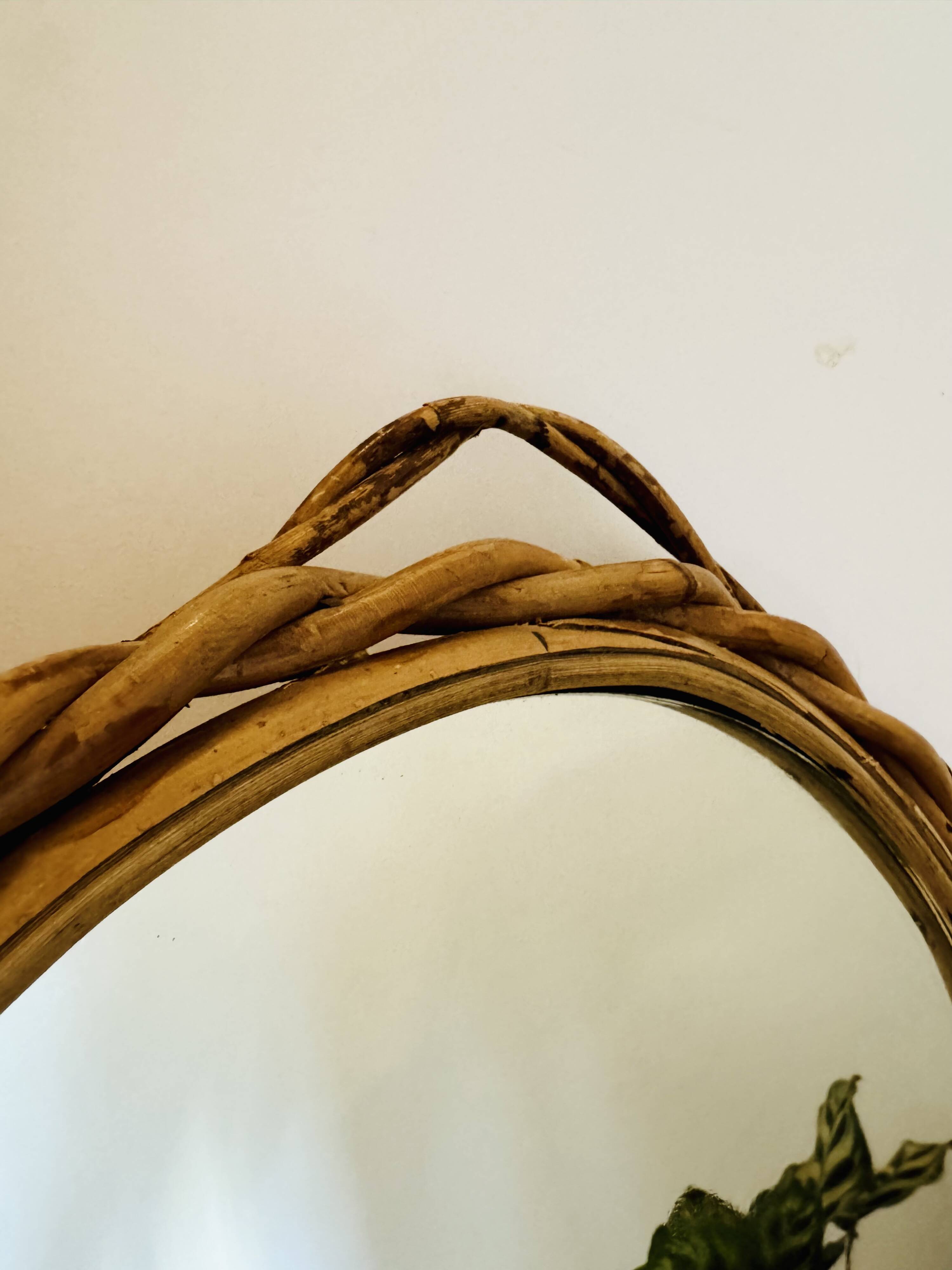 Vintage rattan mirror