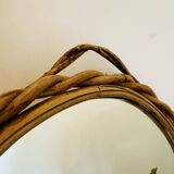 Vintage rattan mirror