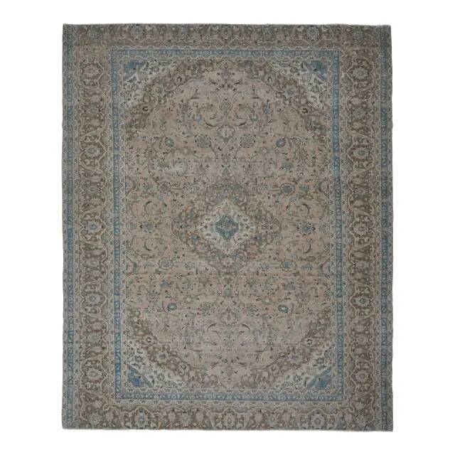 1970s Vintage Persian Handknotted Wool Brown Oversize Area Rug 290x358