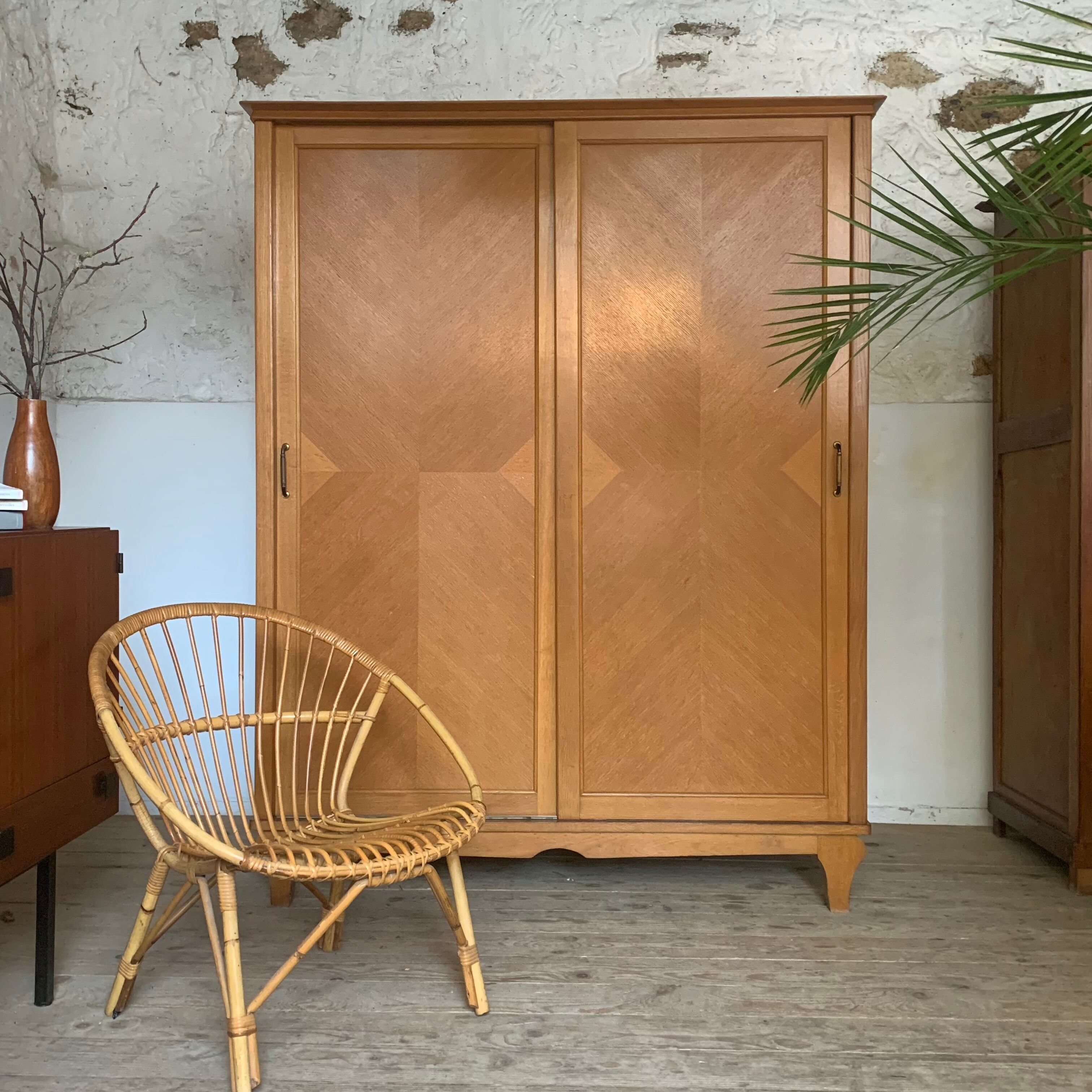 Vintage Parisian wardrobe sliding doors