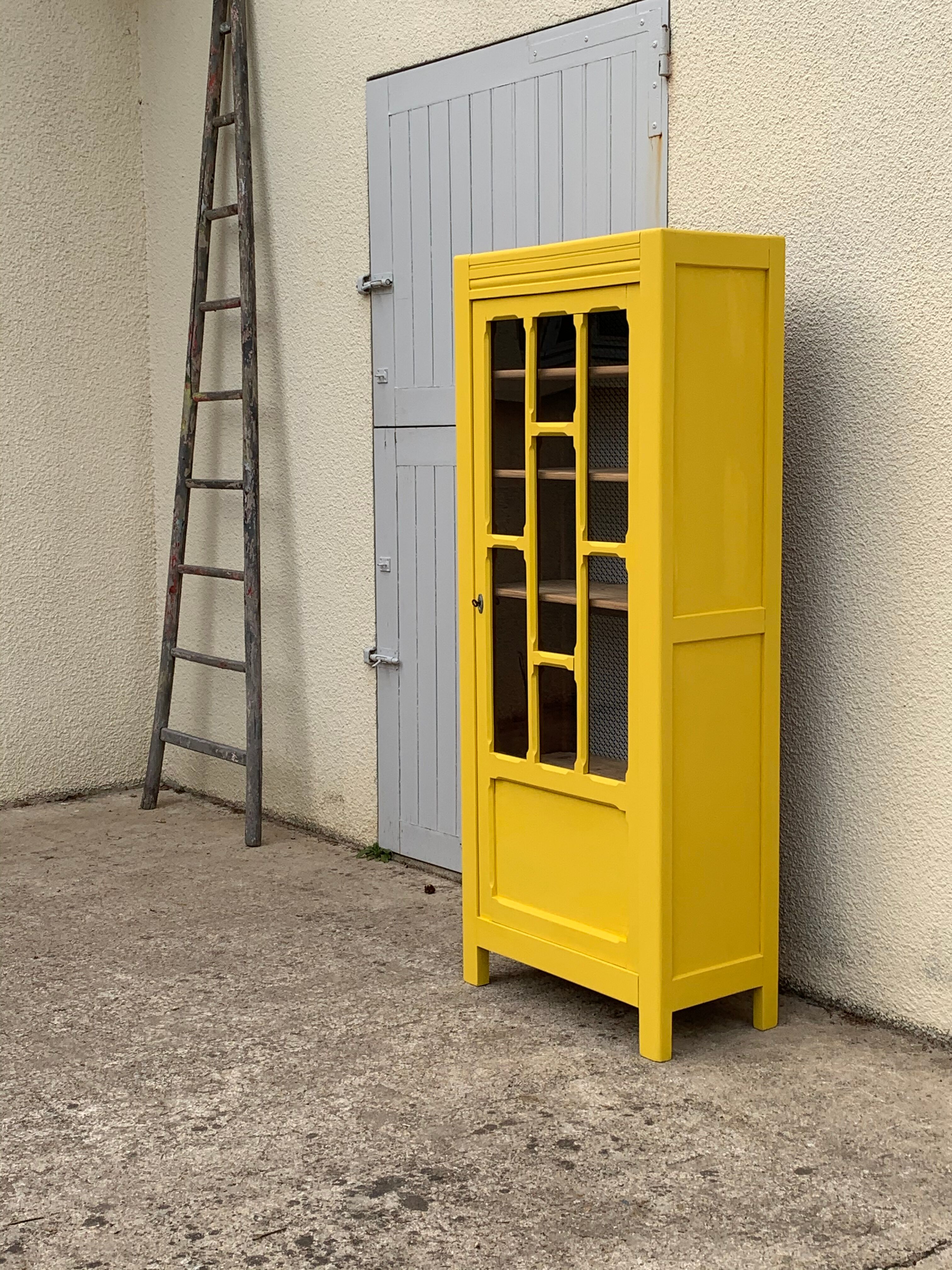 Glass-glazed Parisian wardrobe 1950