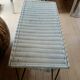 Table basse rotin peint métal 37 X 76 hauteur 49 cm