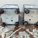 pair of square planters, Samson, quadrangular, old earthenware
