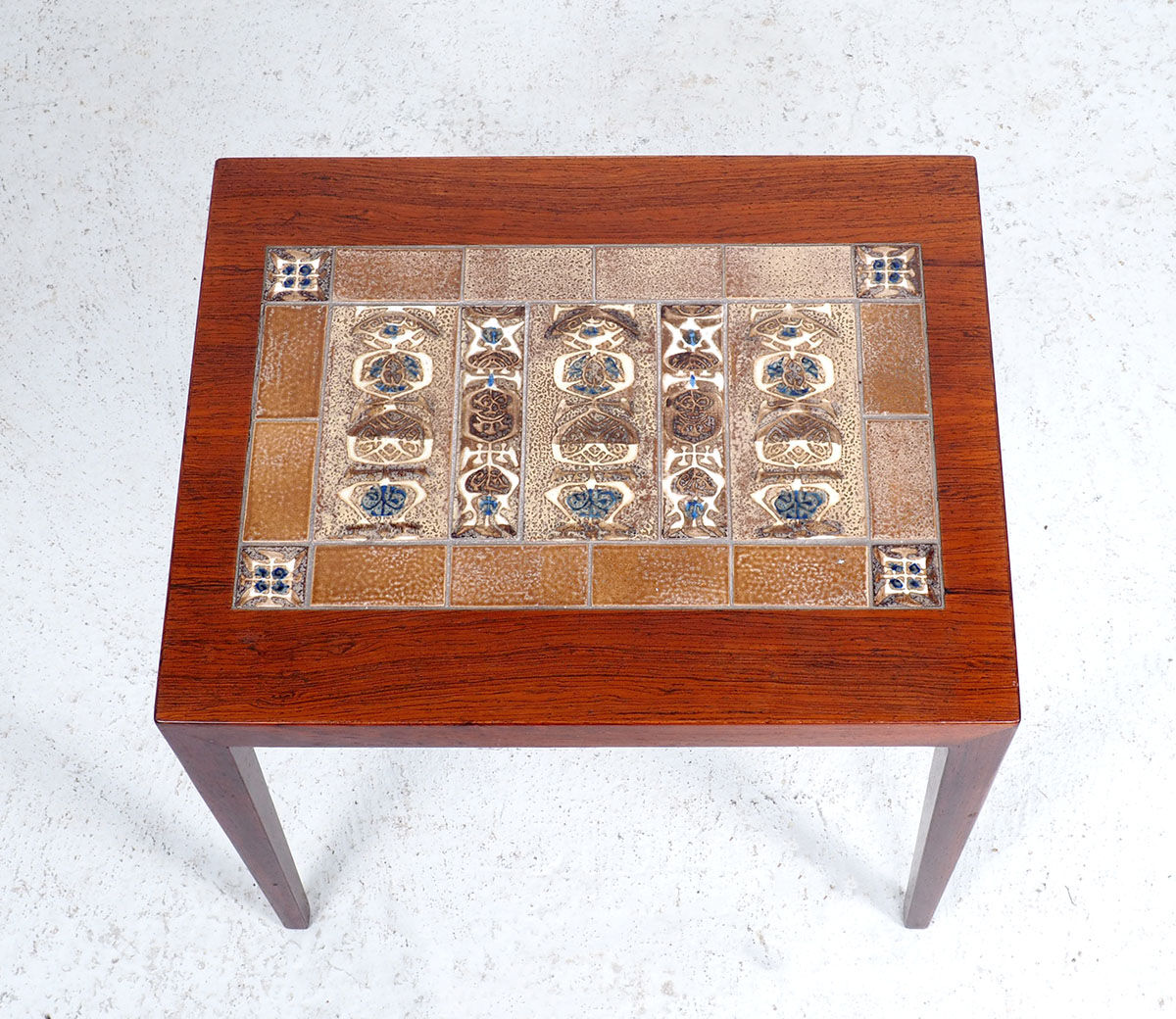 Rosewood Side Table with Baca Tiles by Severin Hansen for Haslev Møbelsnedkeri, 1960s