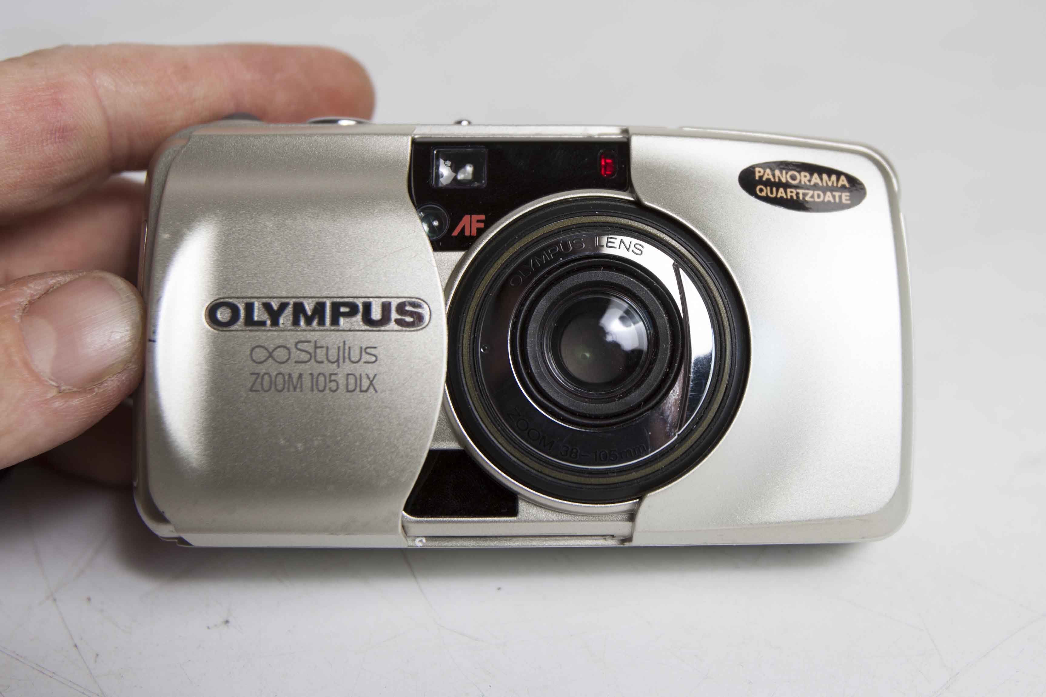 Olympus Stylus zoom 105 DLX film camera tested and new battery