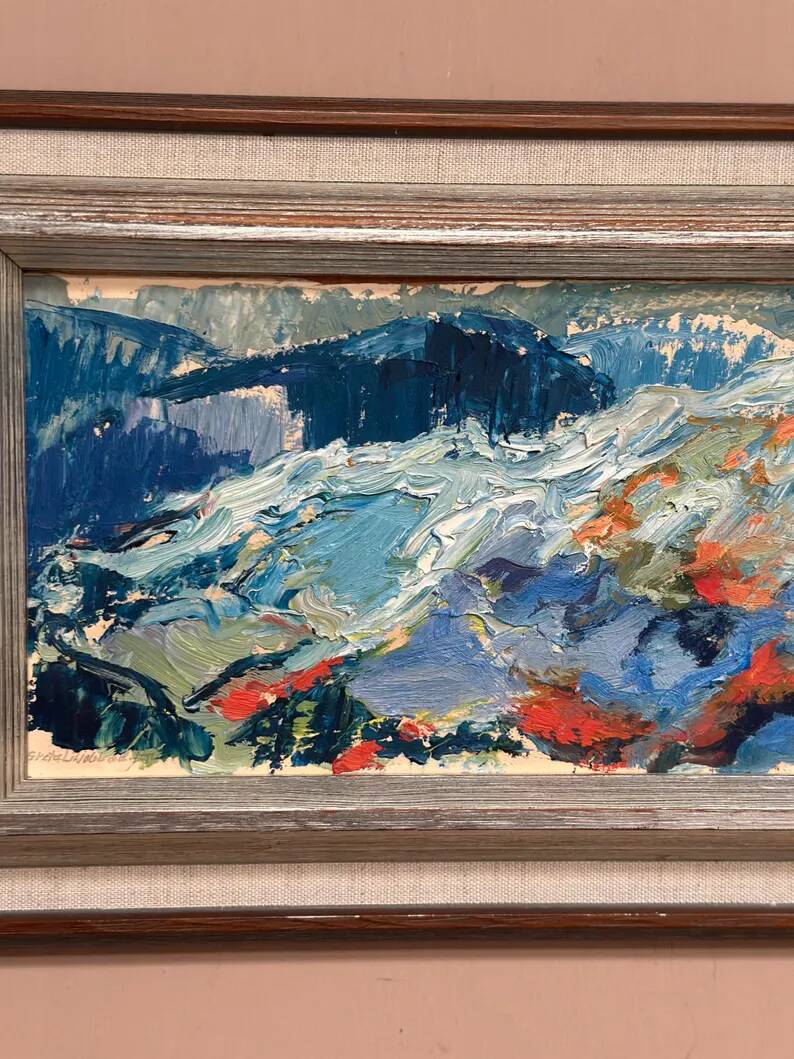 Oil on panel original Swedish - "Landscape" by Greta Liljeblad - Signed - vintage and framed - 30 × 22 cm (11.8" × 8.7")