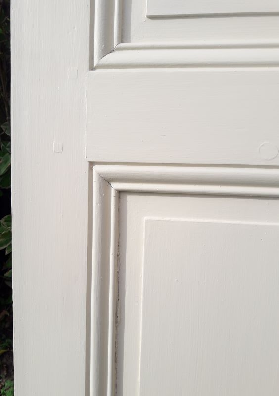 Old translucent glass communication door 82.5x214.2cm