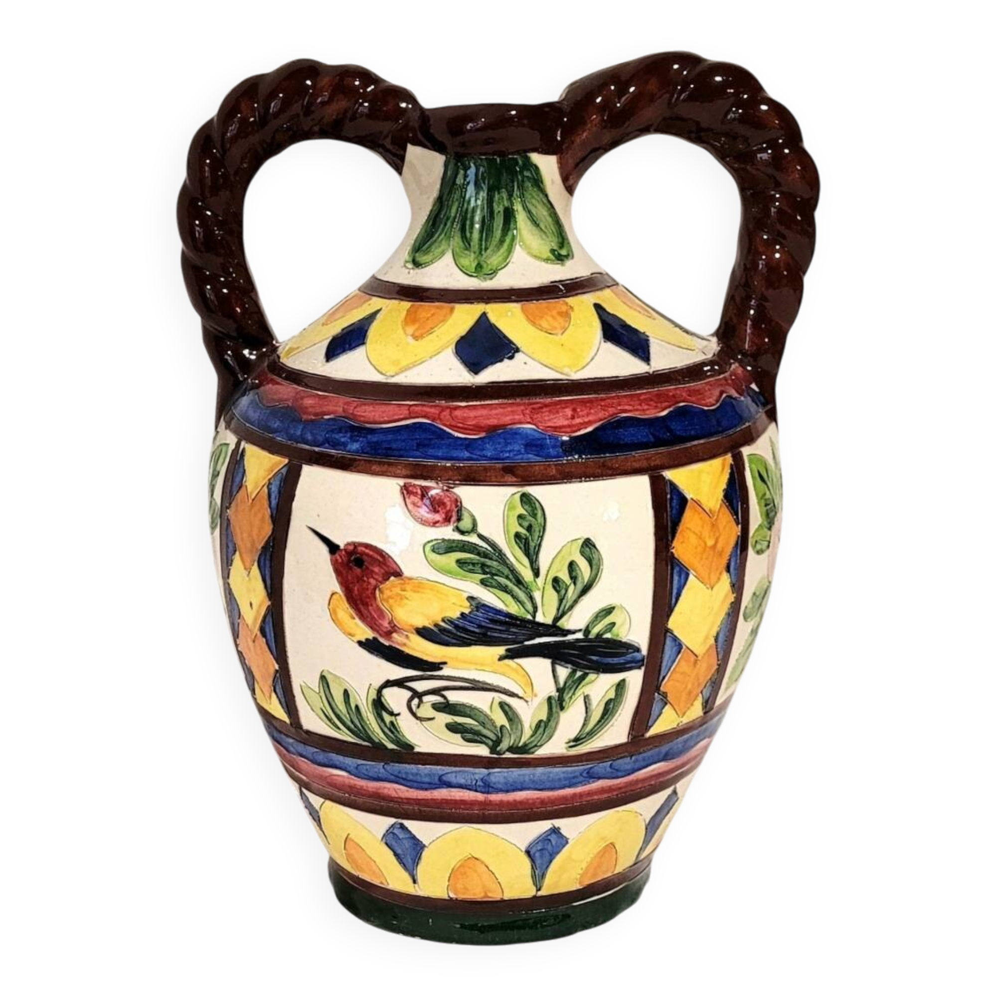 Céramique vase majolique italienne vintage Telly décoration italien