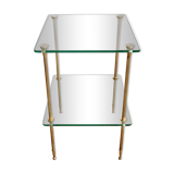 Glass and brass side table 70s