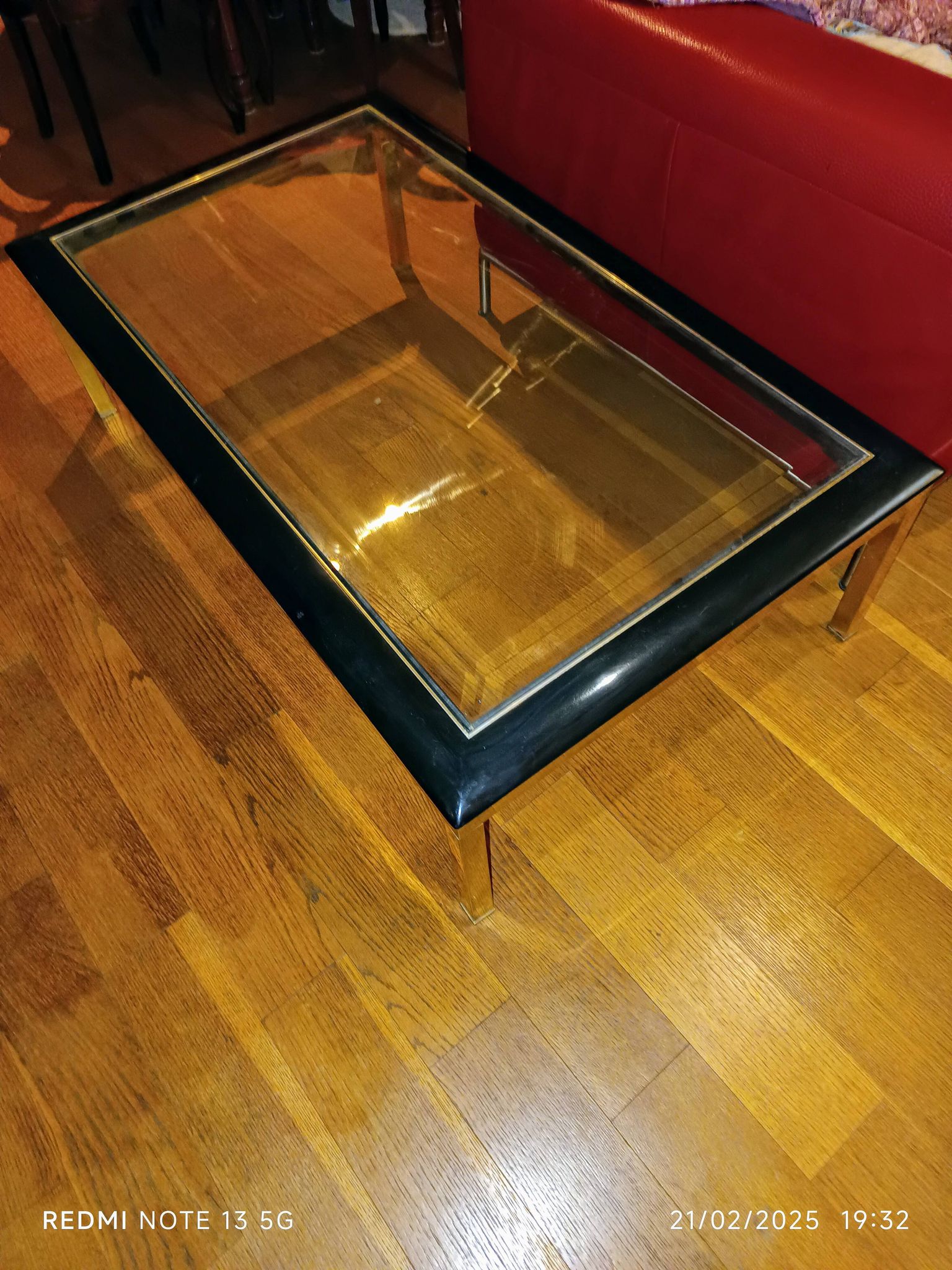 élégante table basse Hollywood Regency 1970