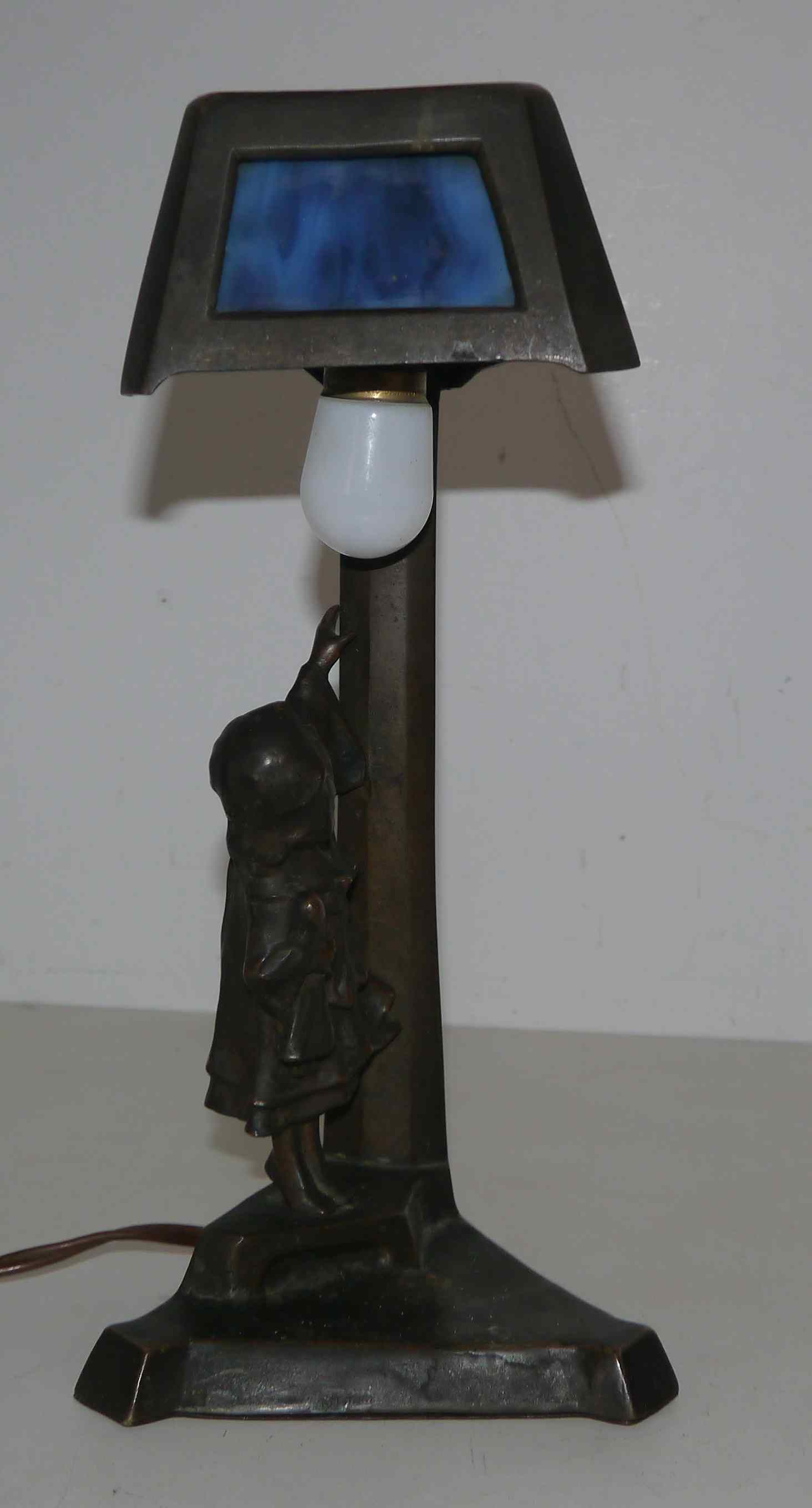 Old art deco bronze lamp