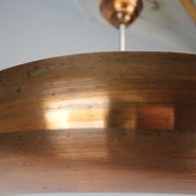Large Art Deco Copper UFO Hanging Lamp, Czechoslovakia, 1930s