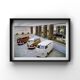 Tirage d’art, showroom Volkswagen, années 1960, couleurs originales