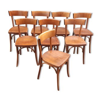 Chaises bistrot années 50, lot de 8