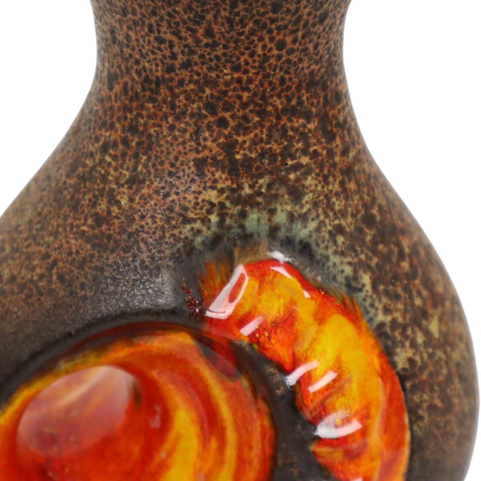 Rare Orange Fat Lava Vase West Germany Walter Gerhards 26cm