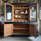 Large black patinated glass bookcase (renovated)
