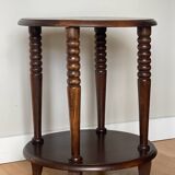 Spiral oak pedestal table