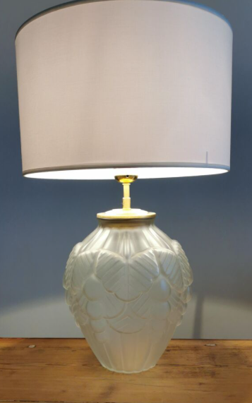 Pair of polished glass art deco lamp