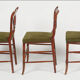 6 mahogany colonial lyre chairs and green velvet