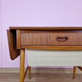 Danish Modern Teak Foldable Sewing Table, 1960s