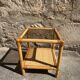 Bamboo and smoked glass side table, 1970s