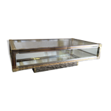 Glass and gold glass and metal coffee table 70