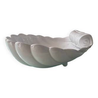 Large vintage shell empty pocket in enameled ceramic