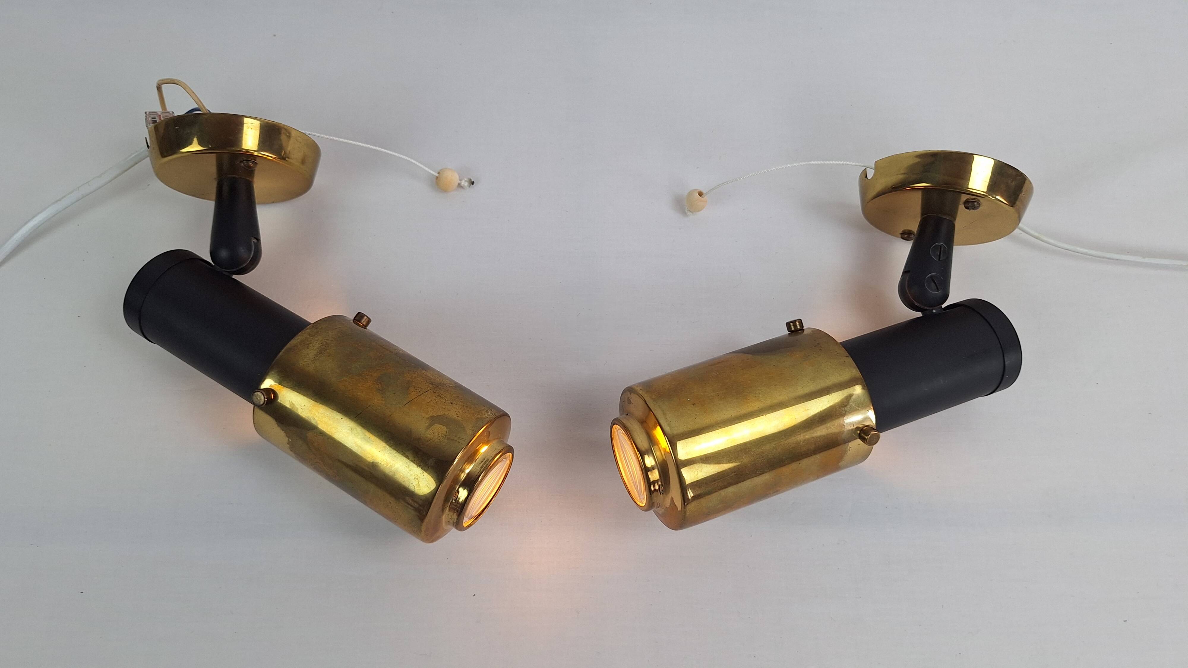 Pair of adjustable Zodiac wall lights, 1960