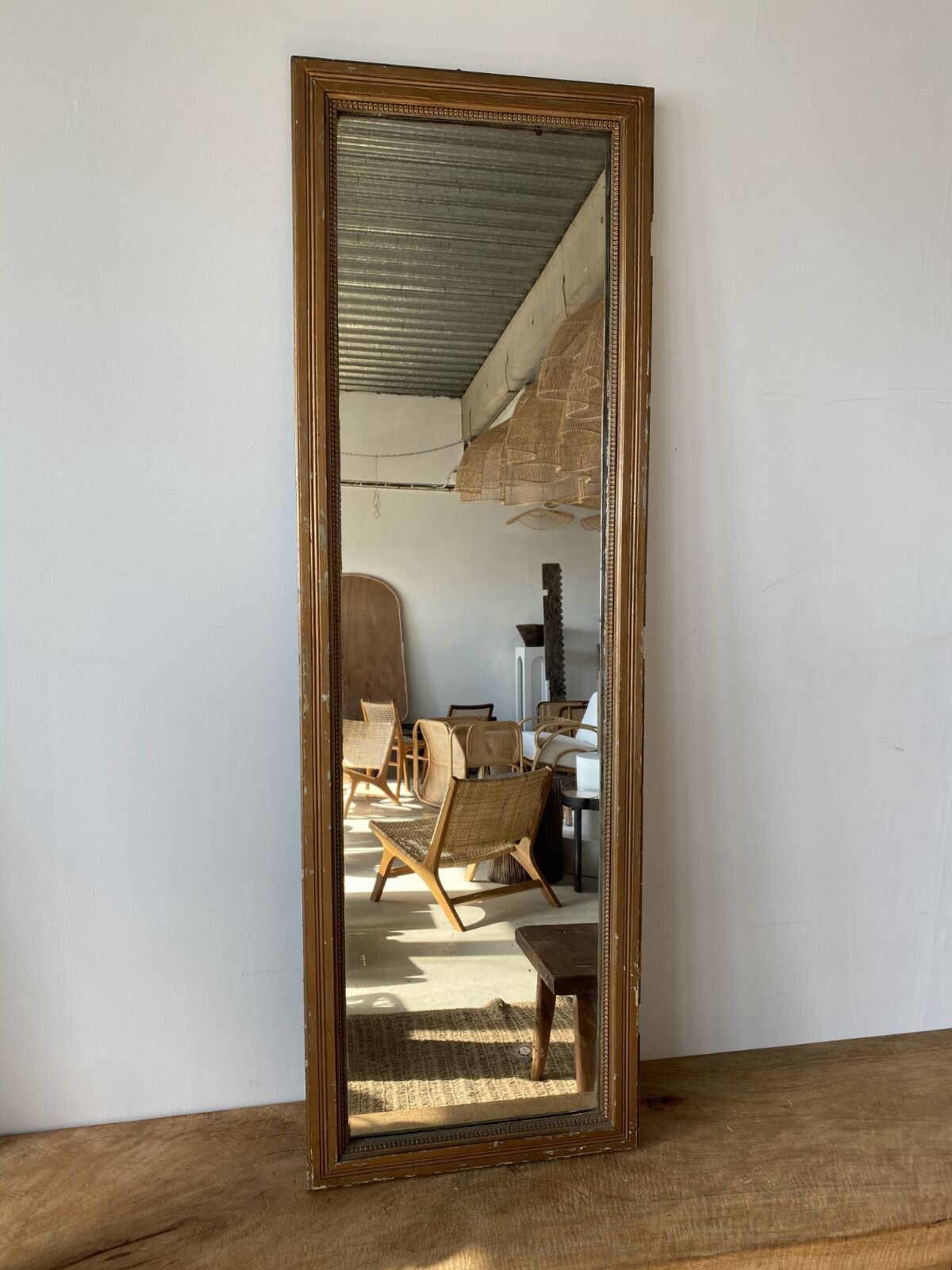 Old foot mirror gilded