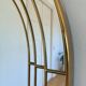 Large vintage Deknudt arched beveled panel mirror – gold, Belgium, 1980s