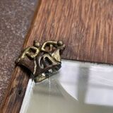 Antique hat rack/coat hook with beveled mirror