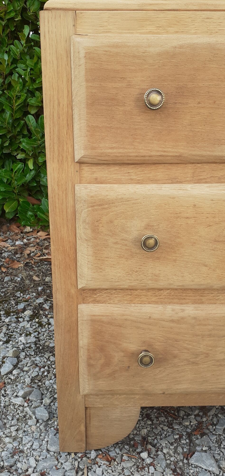 Art deco chest of drawers 3 drawers in solid oak wood brut 30s