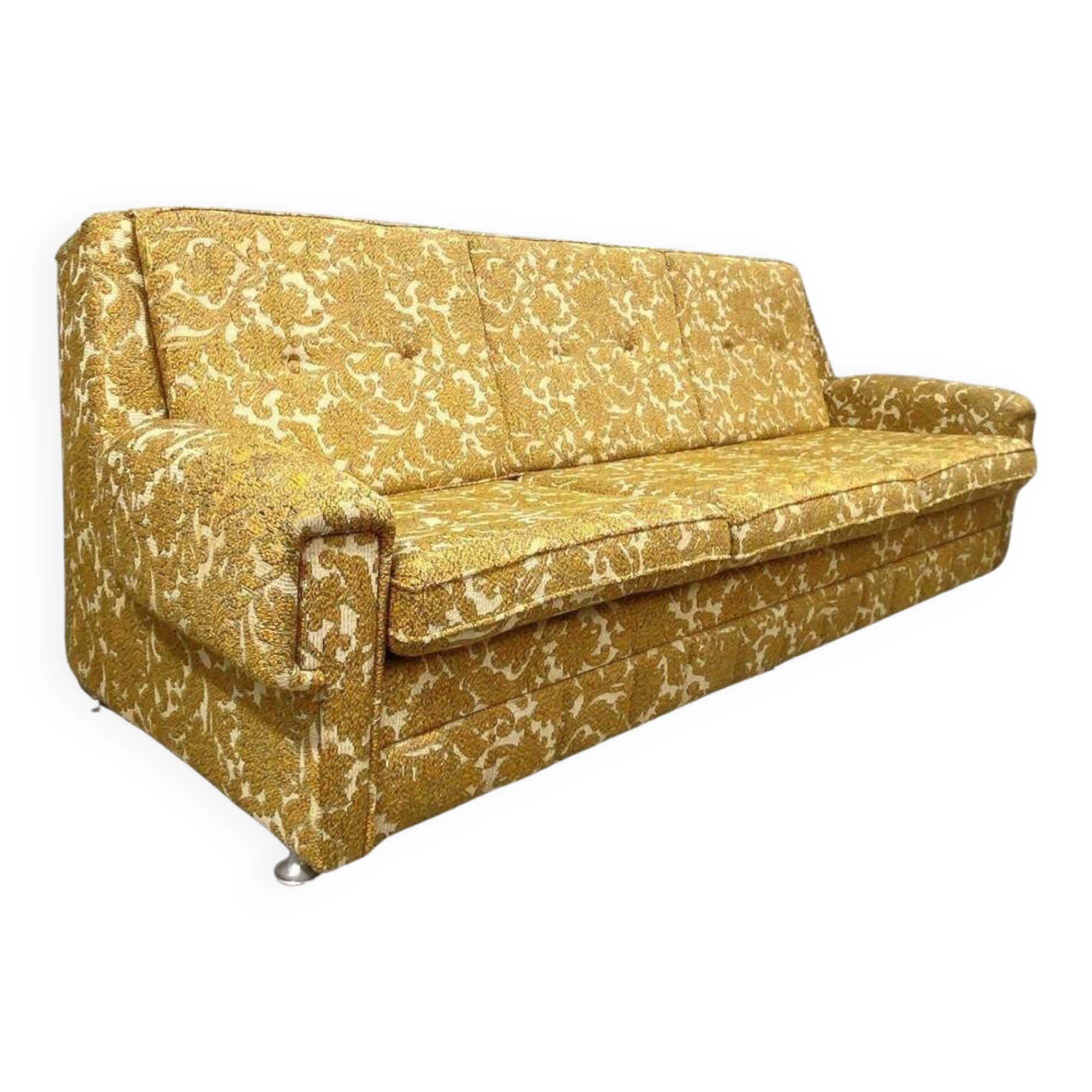 Canapé pliant rembourré du milieu du siècle, années 1970, Europe centrale