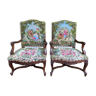 Pair of regency armchairs trimmed at small dots