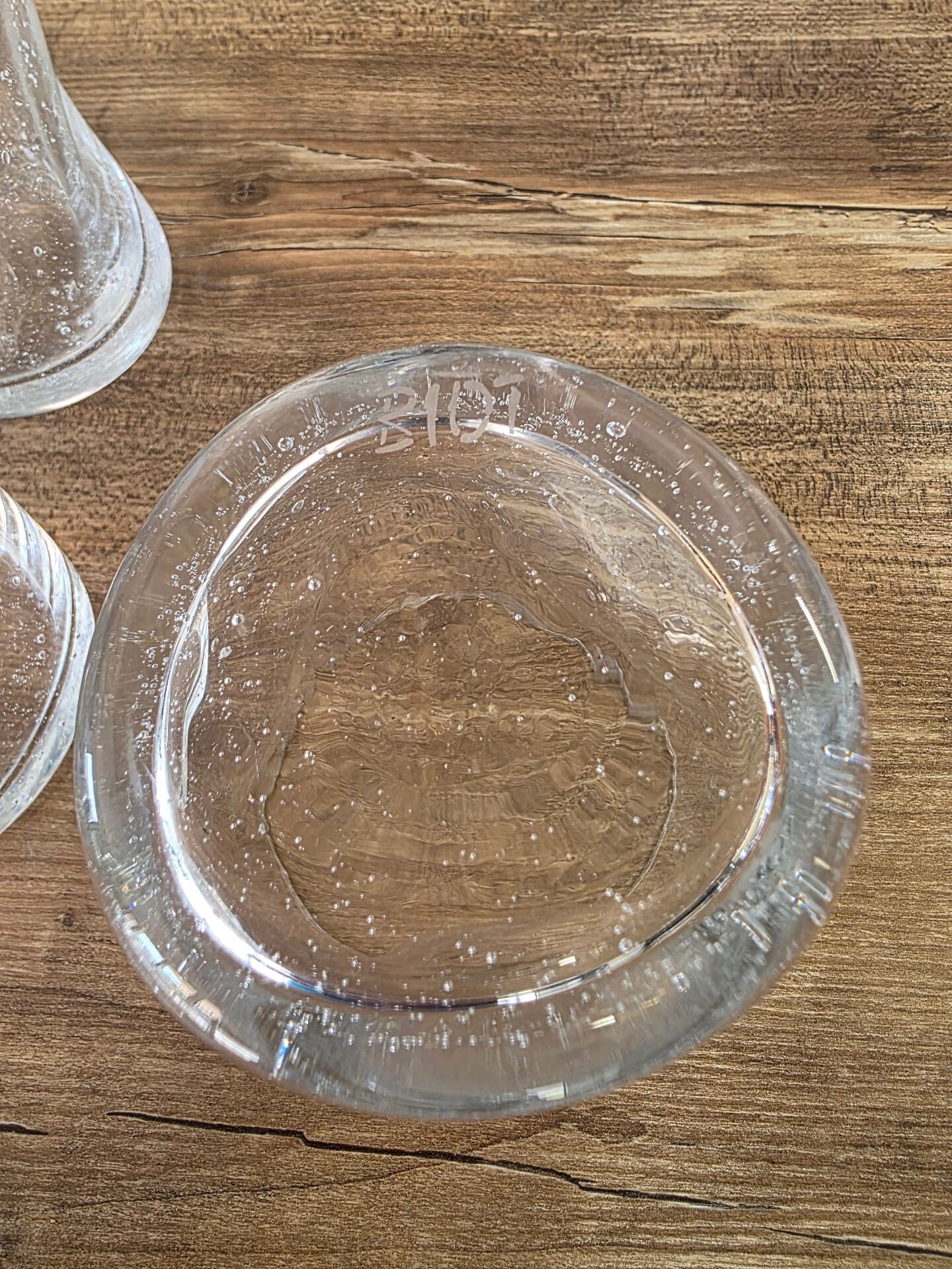 5 engraved bubble glass cups BIOT Free-form pinched (H 10 cm)