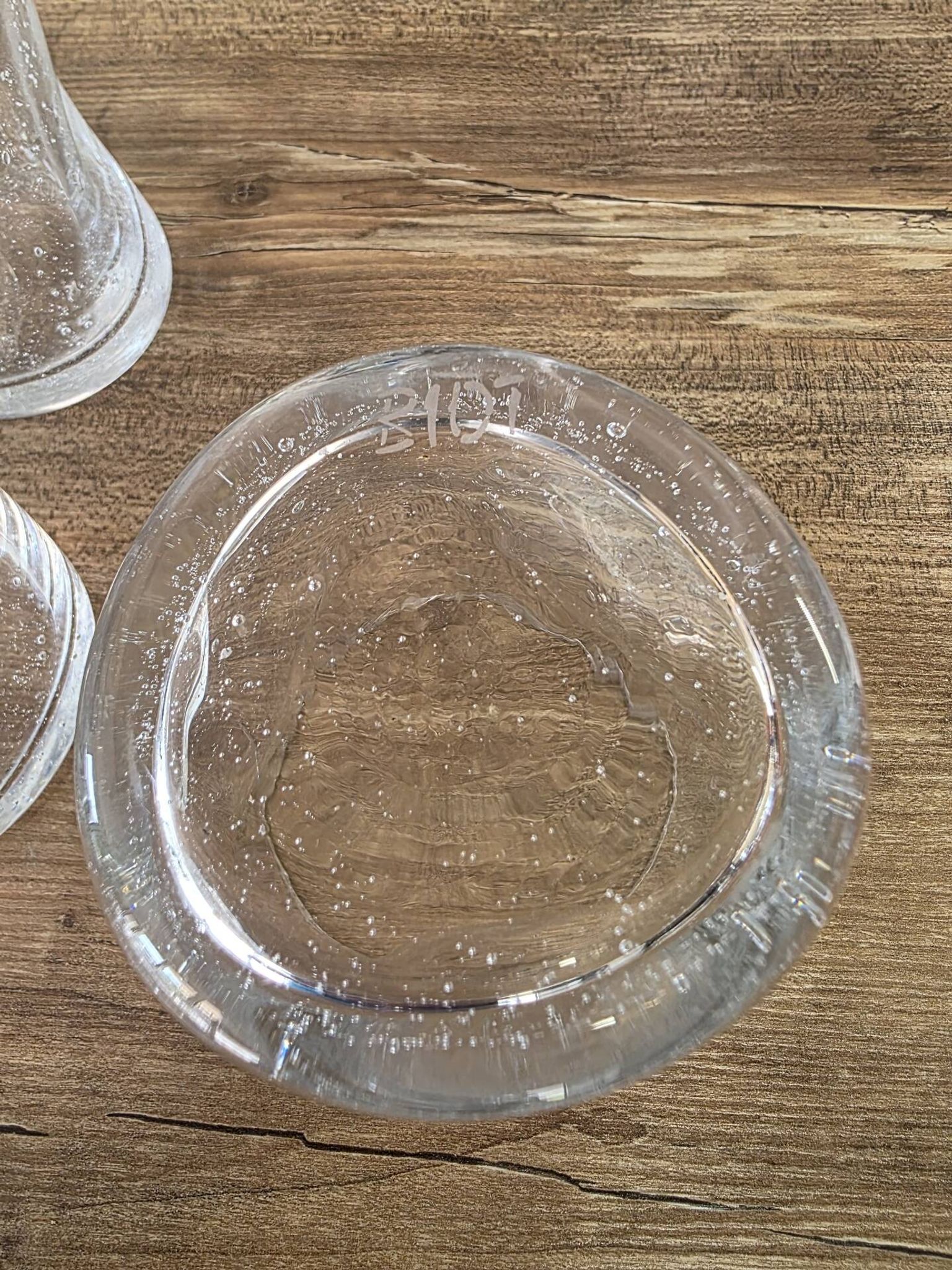5 engraved bubble glass cups BIOT Free-form pinched (H 10 cm)