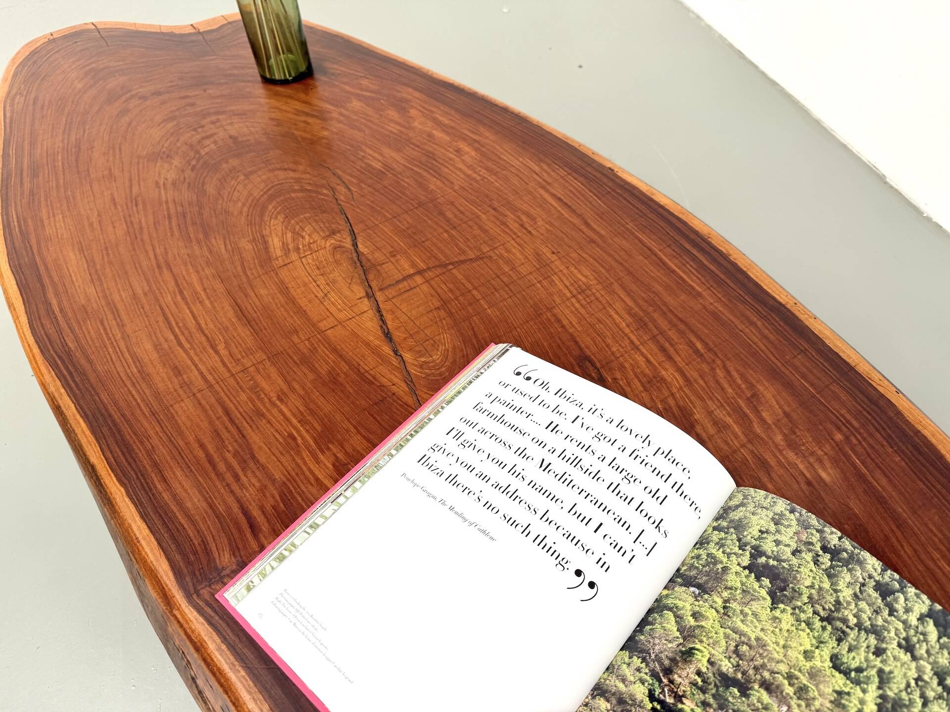 Organic Coffee Table "Slab" in Solid Exotic Wood
