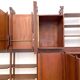 Teak, walnut and brass bookcase, Italy, 1960s