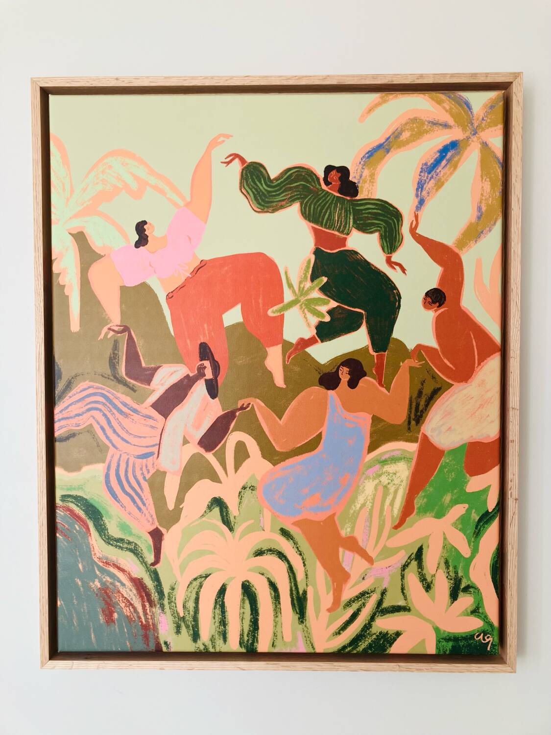 Arty Guava Spring Frolic Framed Canvas